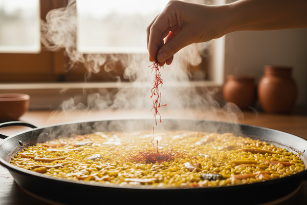 bitte jetzt zur abwechslung vlt mal safran im essen bzw wie es grade ins essen gegeben wird